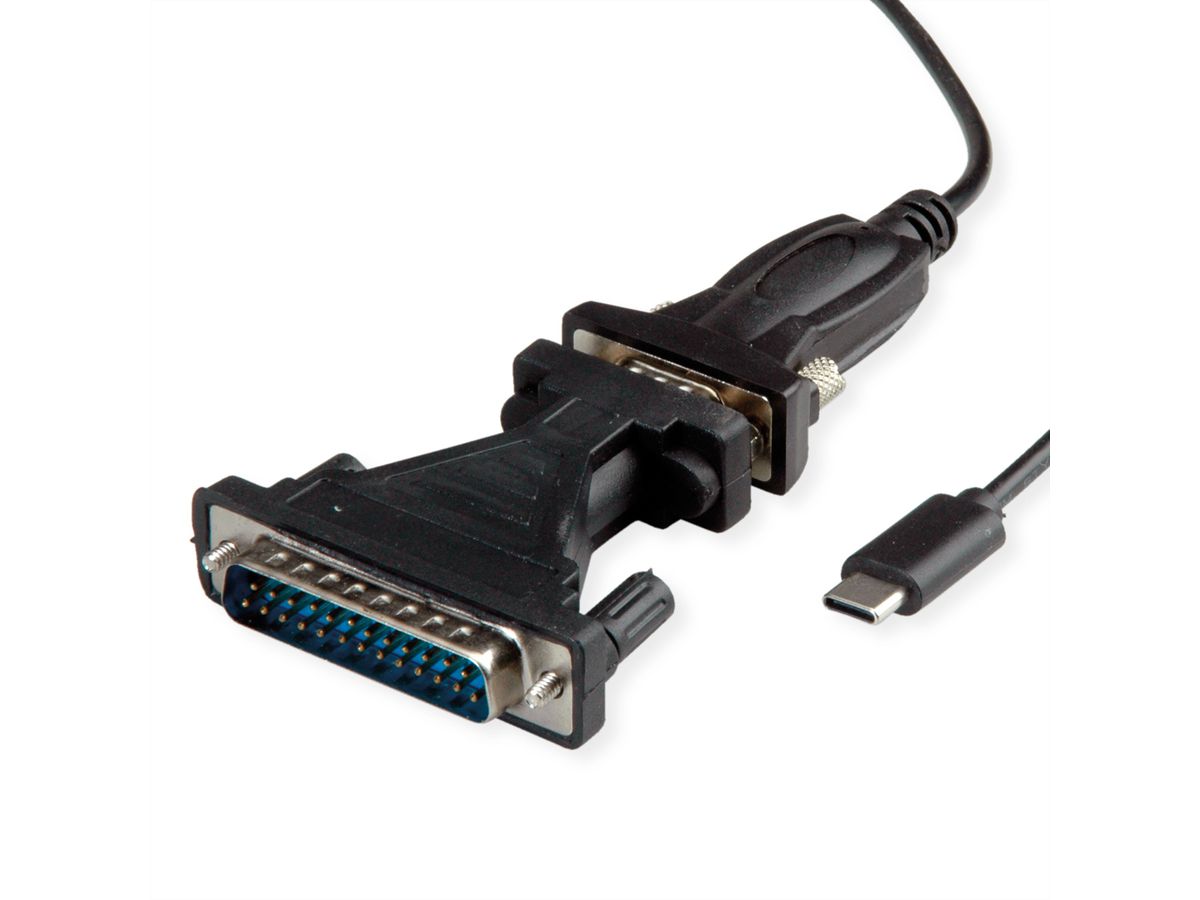 VALUE USB - Seriell Konverter-Kabel, Typ C - RS232, schwarz, 1,8 m