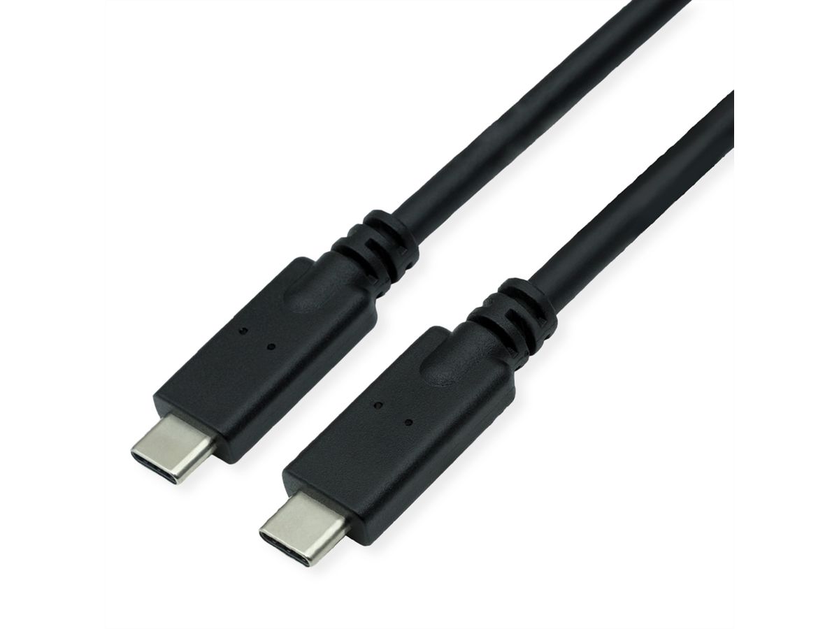 ROLINE USB 3.2 Gen 2 kompatibles Kabel, C-C, ST/ST, 10Gbit/s, Emark, 100W, schwarz, 3 m