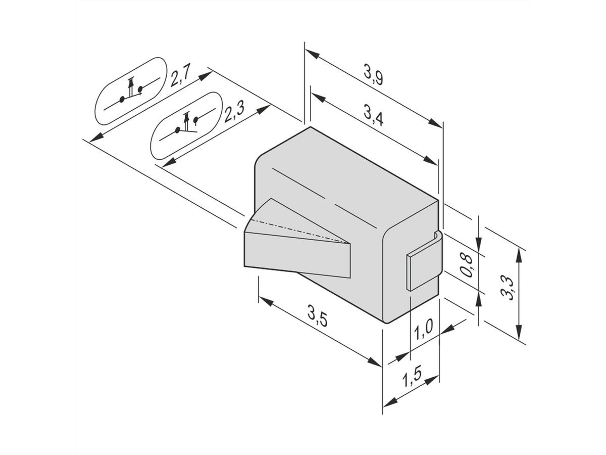 SCHROFF Mikroschalter, Öffner, für AdvancedMC- Carrier (Compact- und Full-size-Module) - MIKROSCHALT.CARRIER NC 10STK