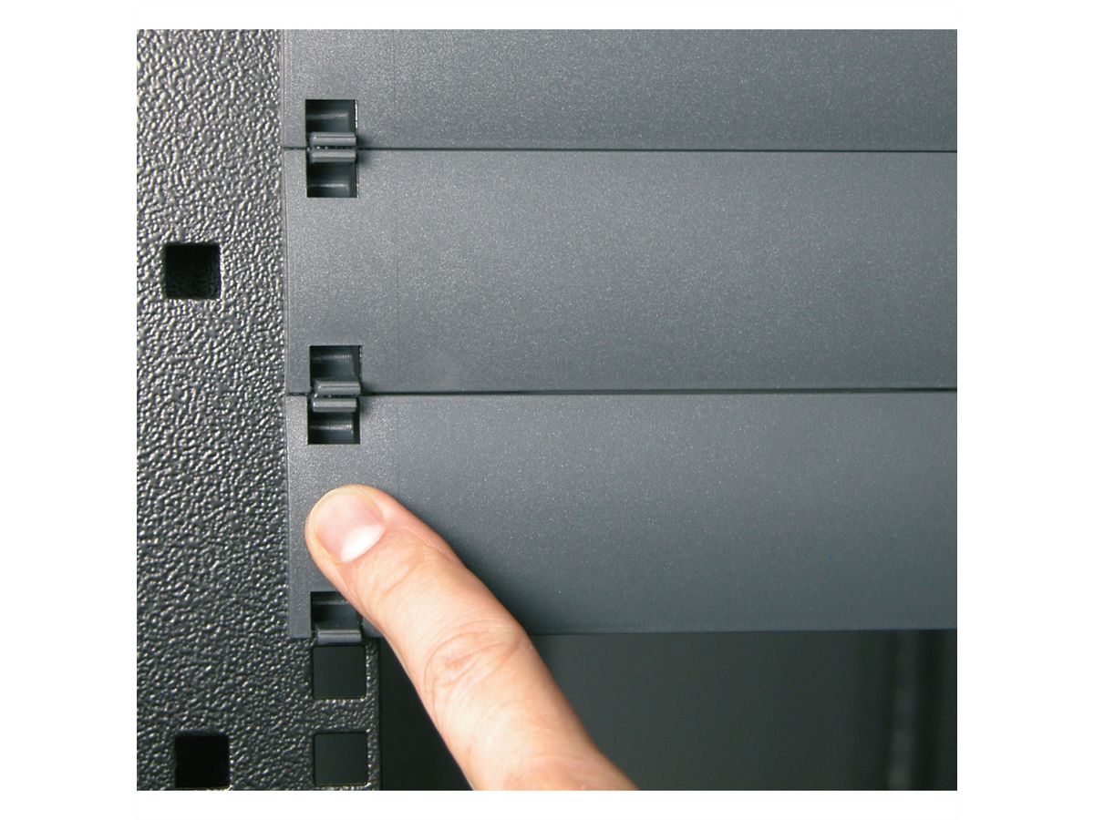 19"-Blindplatten zum Einklipsen, Kunststoff 1 HE, 10St., grau