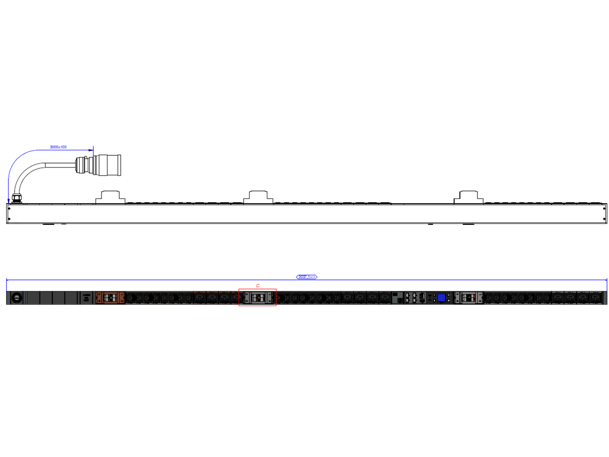 BACHMANN BN3000 RCM 24xC13 12xC19 6xLS, Messung pro Phase, Diffmessung