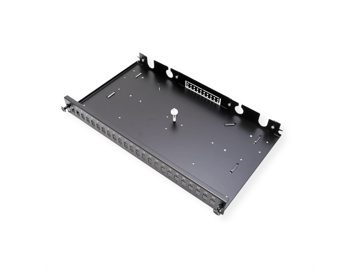 VALUE 19"-Spleißbox leer 1 HE, ausziehbar, 24x SC SX / LC DX