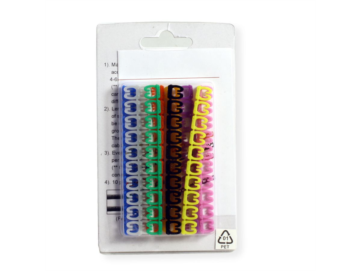 VALUE Kabelmarkierungsset für Patchkabel, 4 - 5,5mm, 10 x 10 St., mehrfarbig