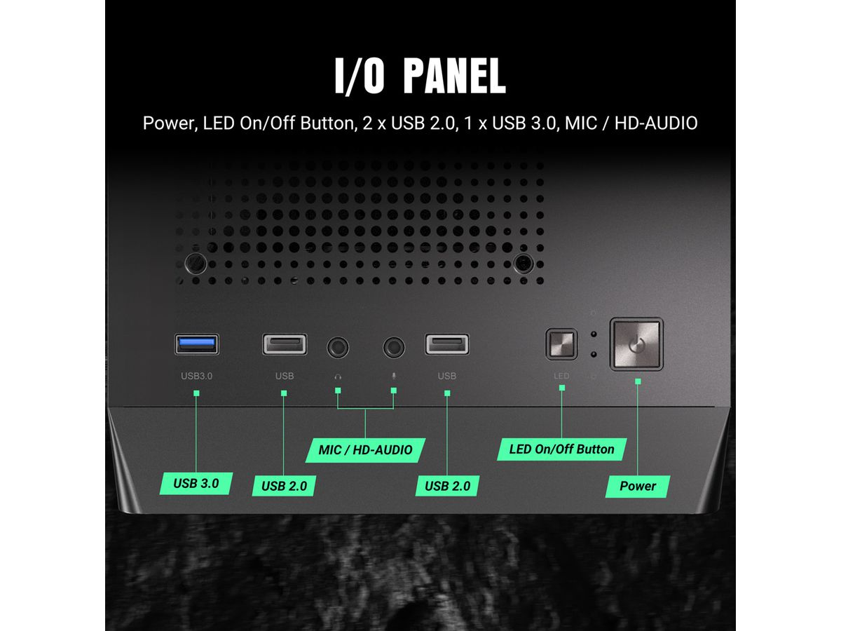 ANTEC AX26 RGB Elite PC Gehäuse Midi Tower Gaming ATX, schwarz