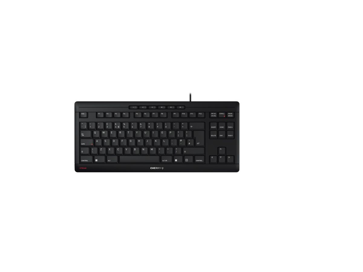 CHERRY STREAM KEYBOARD TKL Tastatur Universal USB QWERTY UK Englisch Schwarz