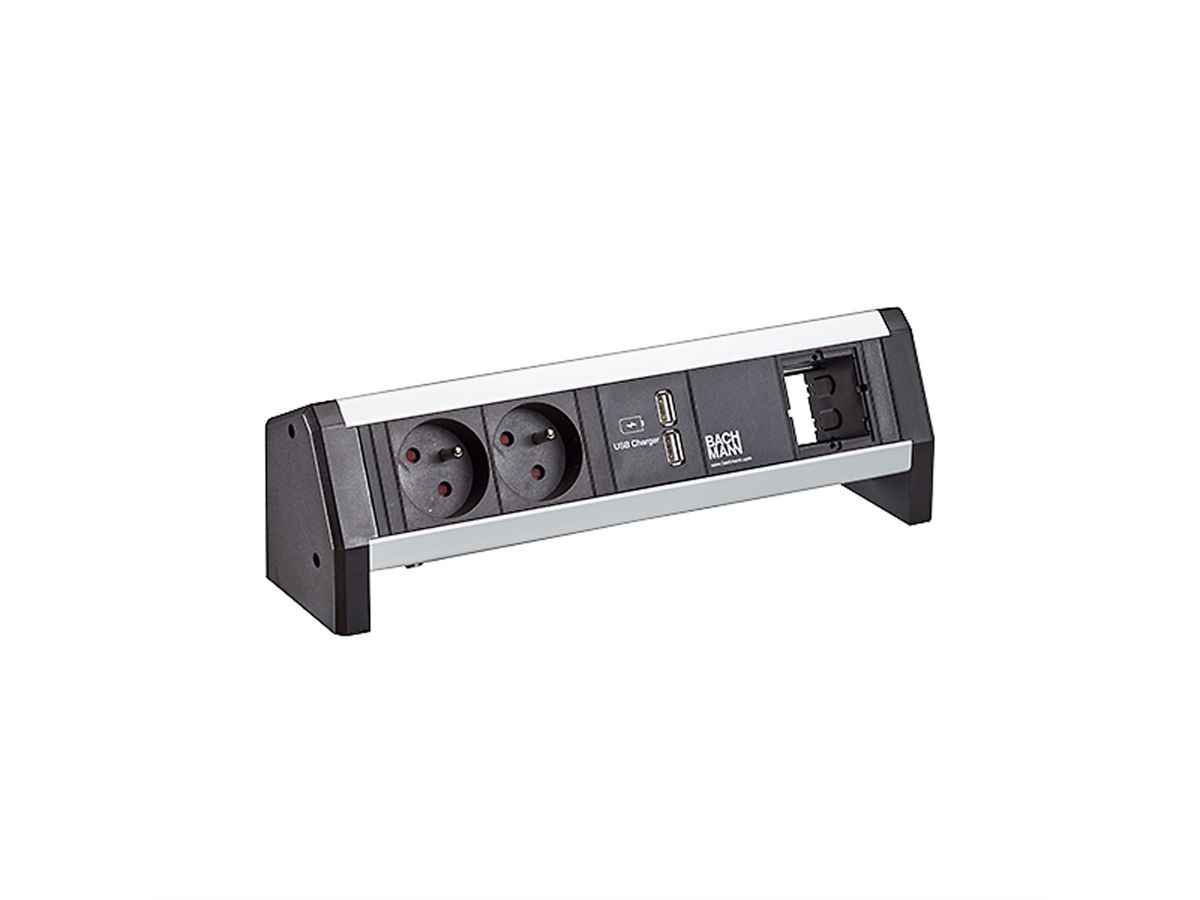 BACHMANN DESK 2xUTE 35° 1xUSB Charger 1xCM Strom 1,0m GST18