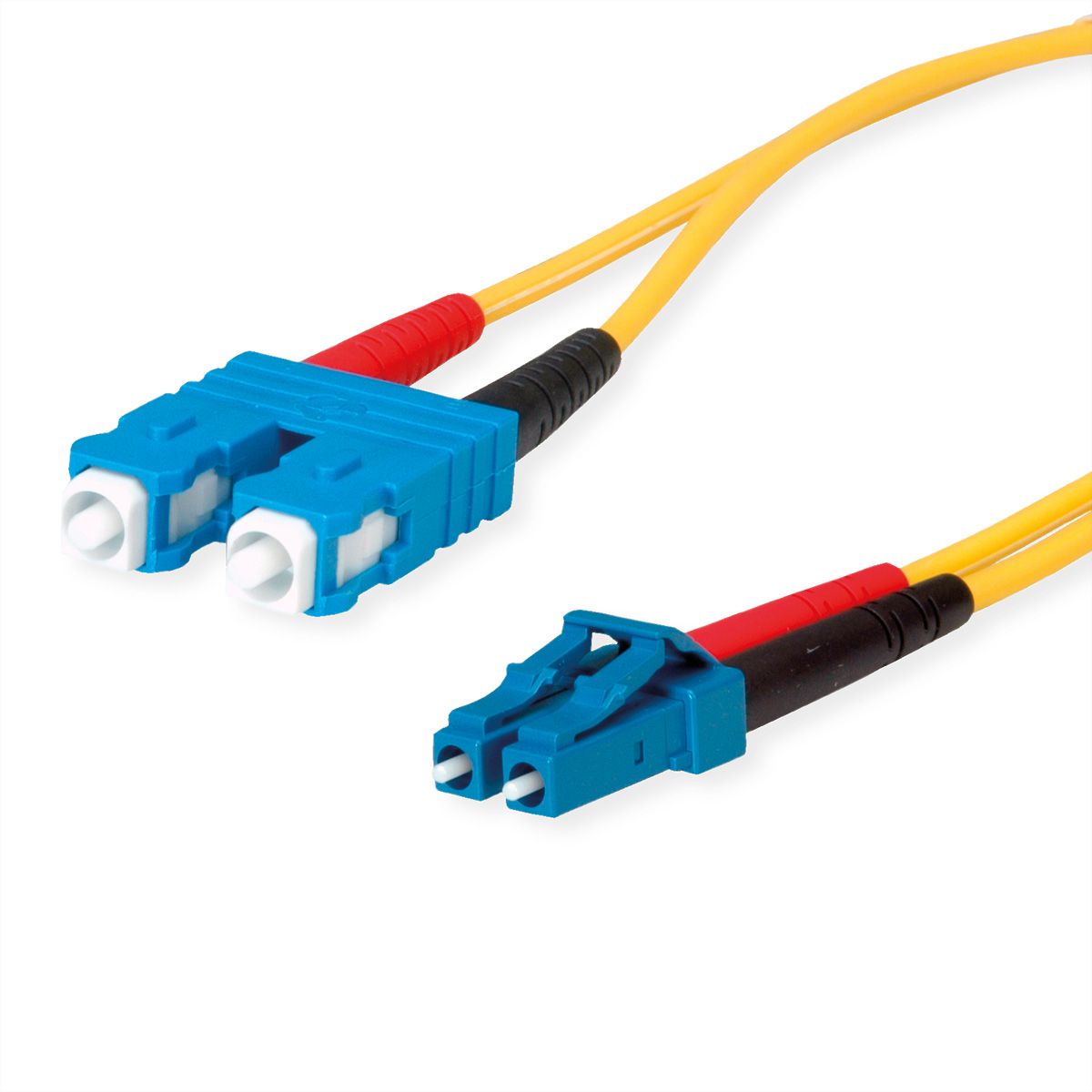 TELEGÄRTNER LWL Adapterkabel 2x E9/125 OS2, 1x SC Duplex - 1x LC Duplex, gelb, 1 m