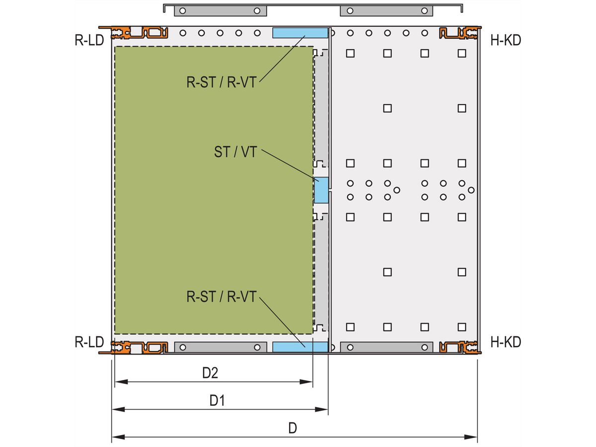SCHROFF SEITENWD.R 6HE 275T (2ST)