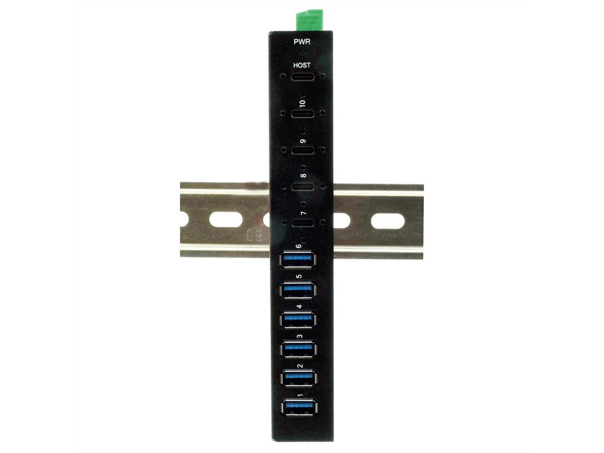 EX-12290HMS 10 Port USB 3.2 Gen 2x1 Metall HUB, mit 4x USB-C und 6x USB-A 3.2 Gen 1 Ports