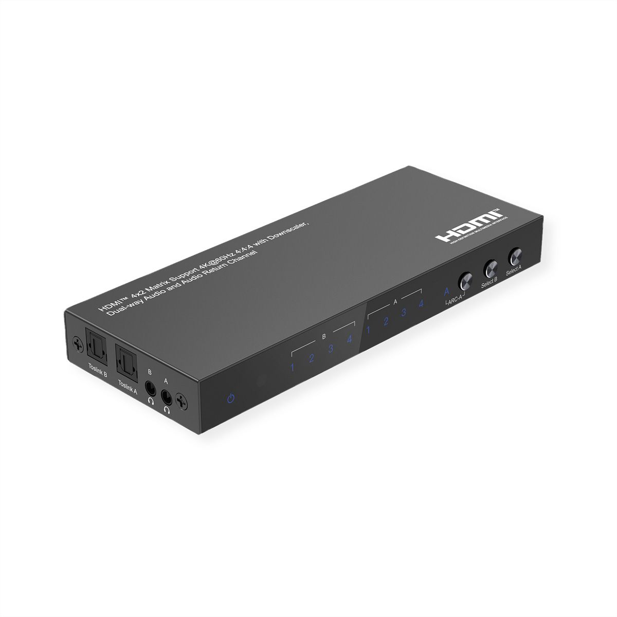 VALUE 4K HDMI Matrix Switch, 4 x 2, mit Fernbedienung