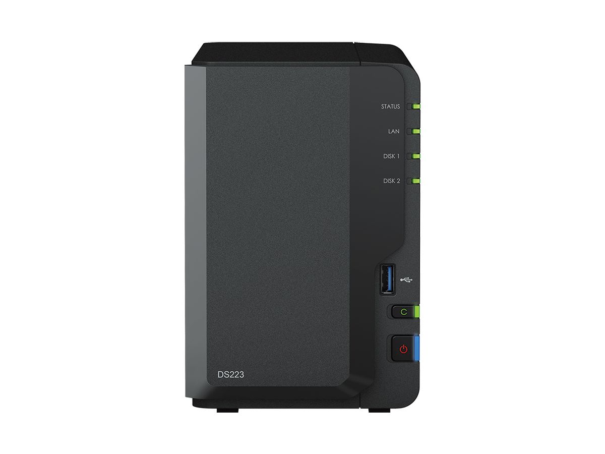 Synology DiskStation DS223 NAS Mini Tower Realtek RTD1619B 2 GB DDR4 8 TB HDD DiskStation Manager Schwarz