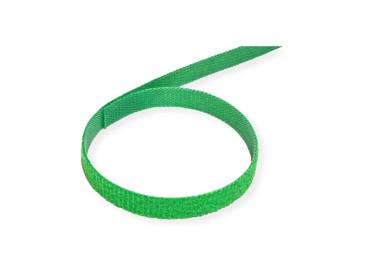 VALUE Klettband auf Rolle, 10mm, grün, 25 m