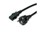 ROLINE Netzkabel, IEC-Buchse & CEE7/7-Stecker gerade, schwarz, 3 m