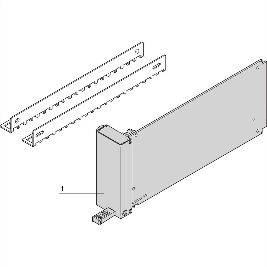 SCHROFF Filler-Modul mit Pull-Griff-Mechanik (Stahl, rostfrei) - AMC BLINDMODUL C S