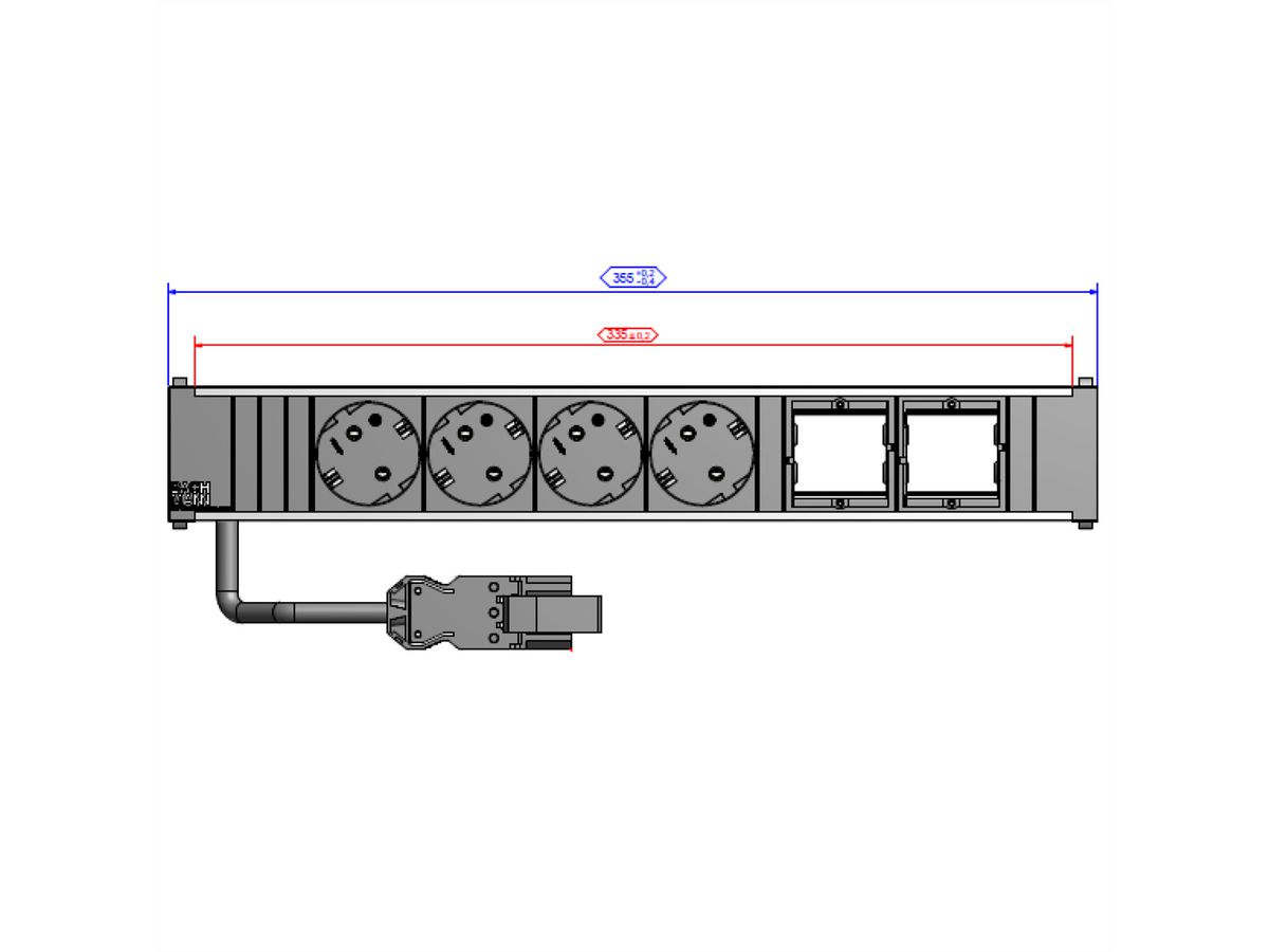 BACHMANN CONI Large 4x Schutzkontakt 2x ABD