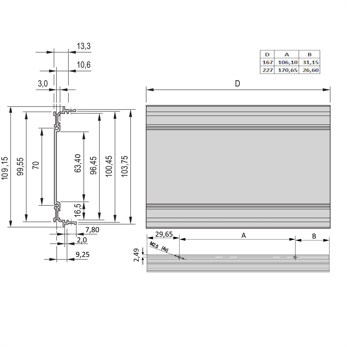 SCHROFF KAS SEITENWAND S 3HE 227T