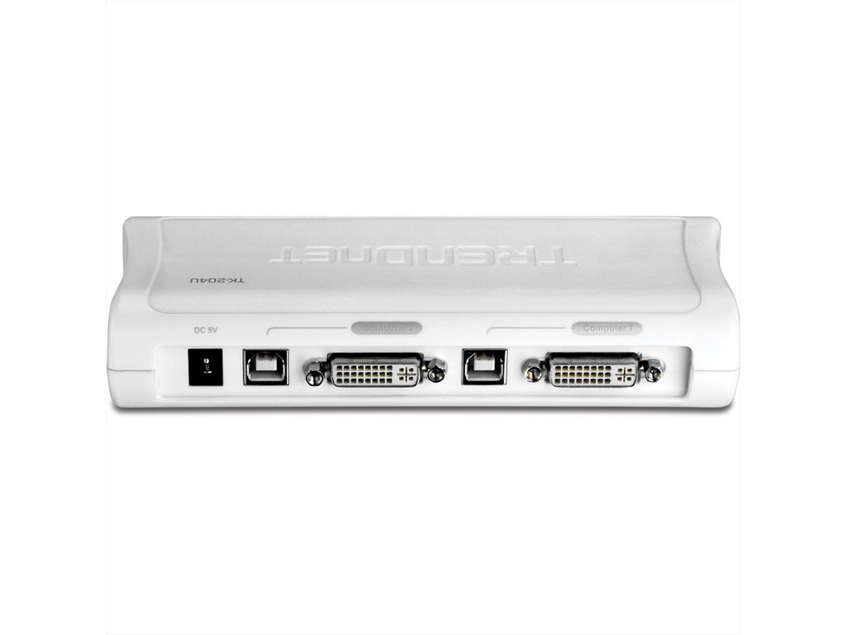 TRENDnet TK-204UK KVM Switch 2-Port DVI USB mit Audio Kit