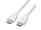 VALUE HDMI High Speed Kabel mit Ethernet, weiß, 7,5 m