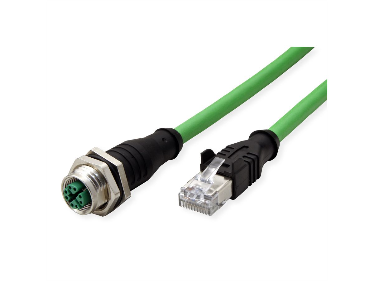 METZ CONNECT Verbindungsleitung M12 BU-RJ45 ST, 8-pol X-kodiert, gerade-gerade, 1 m