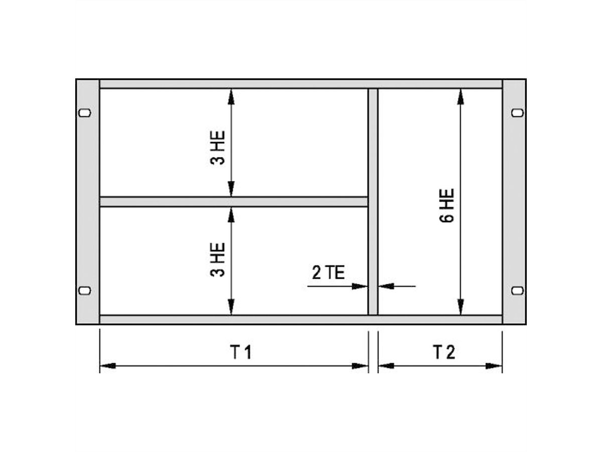 SCHROFF Gemischter Ausbau als Bausatz - AUSBAUSATZ 6HE/3HE 20TE