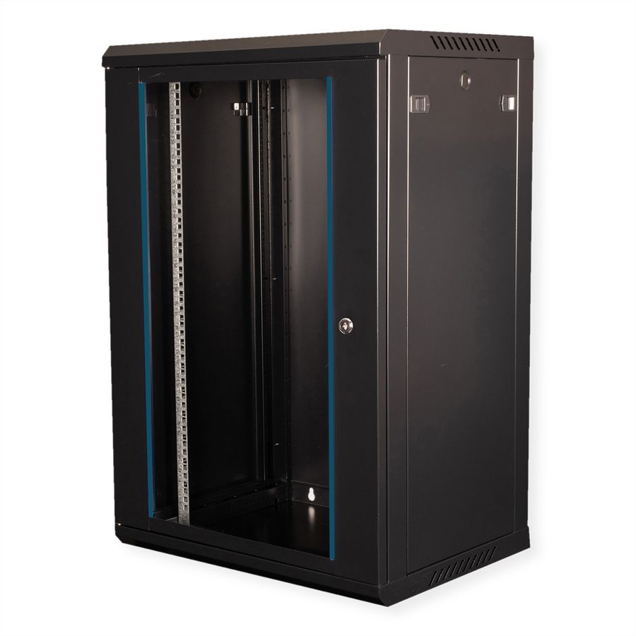 VALUE 19-Zoll Wandgehäuse 18HE, 600x450mm schwarz, Bausatz