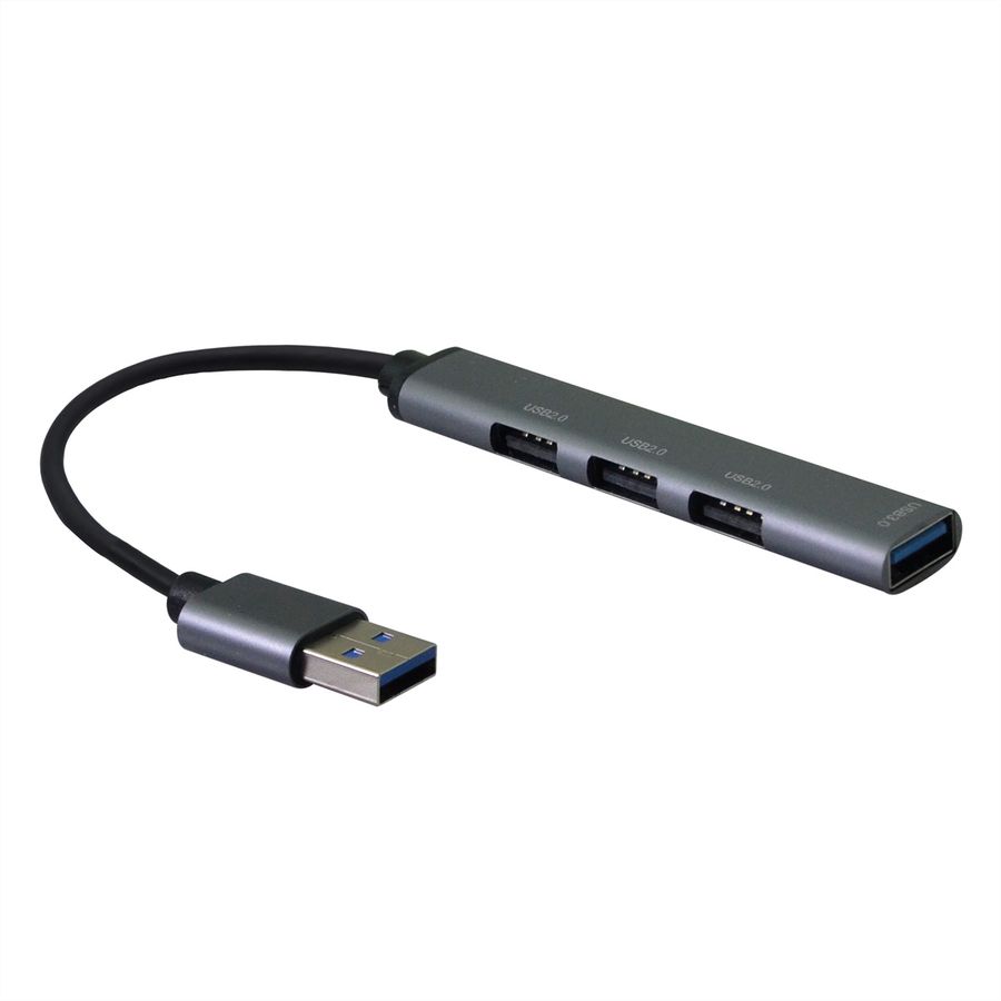 STANDARD USB 3.0 Hub, USB-A Anschluss, 4x USB-A Ports (3x USB 2.0 + 1x USB 3.2 Gen1)