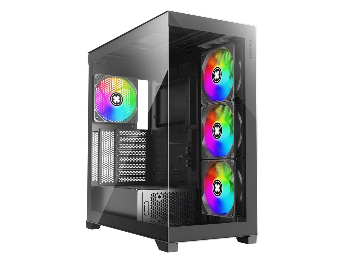 XILENCE Xilent Gleam X818.ARGB Gaming ATX PC Case black, RGB ATX Midi Tower