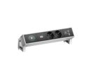 BACHMANN DESK2 1xIOTspot 2xSchutzkontakt, USB Charger 0,2m GST18, inox
