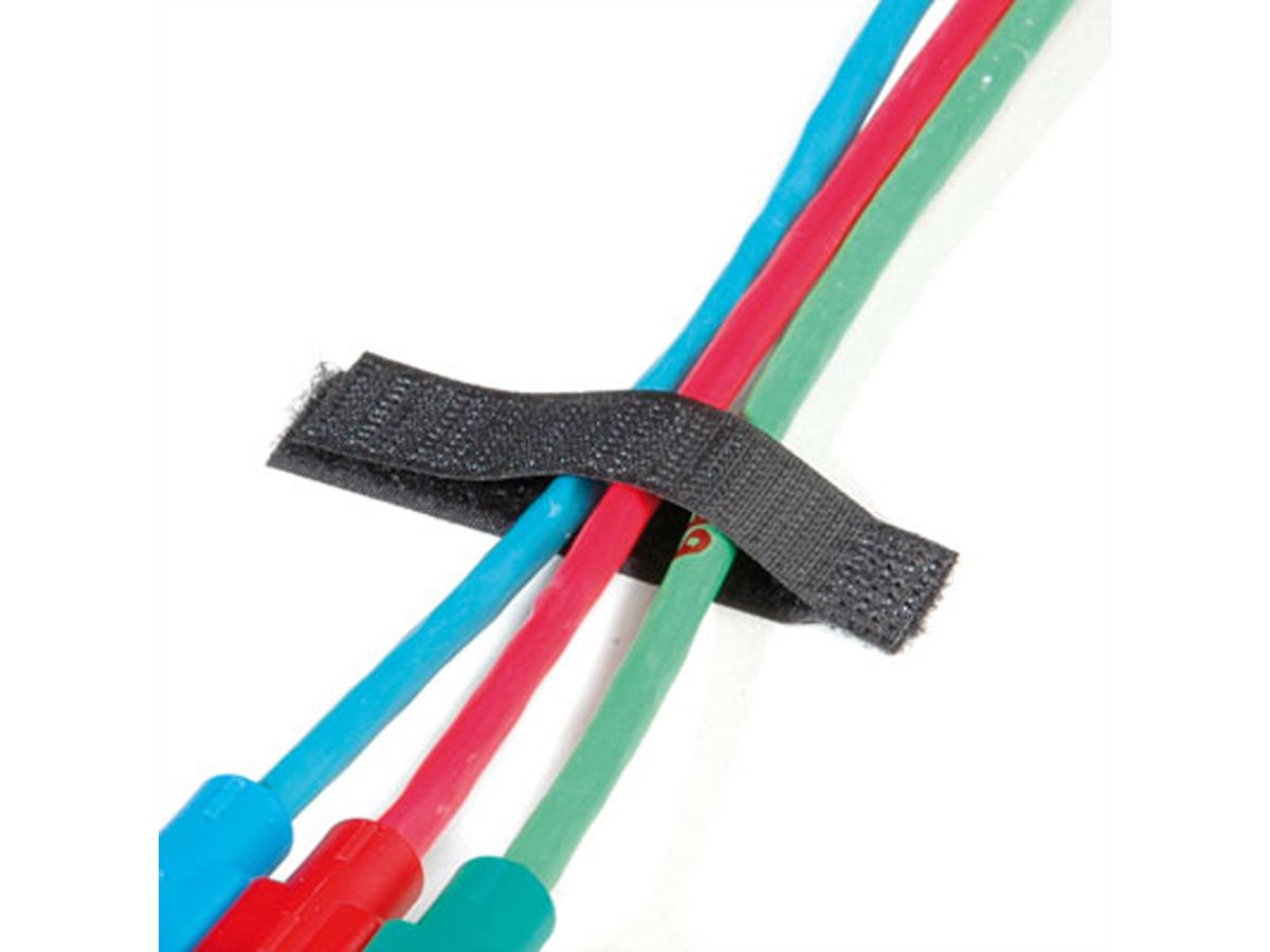VELCRO® ONE-WRAP® Kabelflachverleger schwarz, einfach, 16 x 70 mm