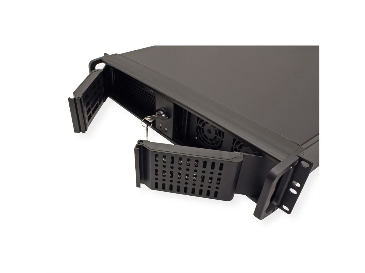 19" Servergehäuse, 2HE, kurz, schwarz