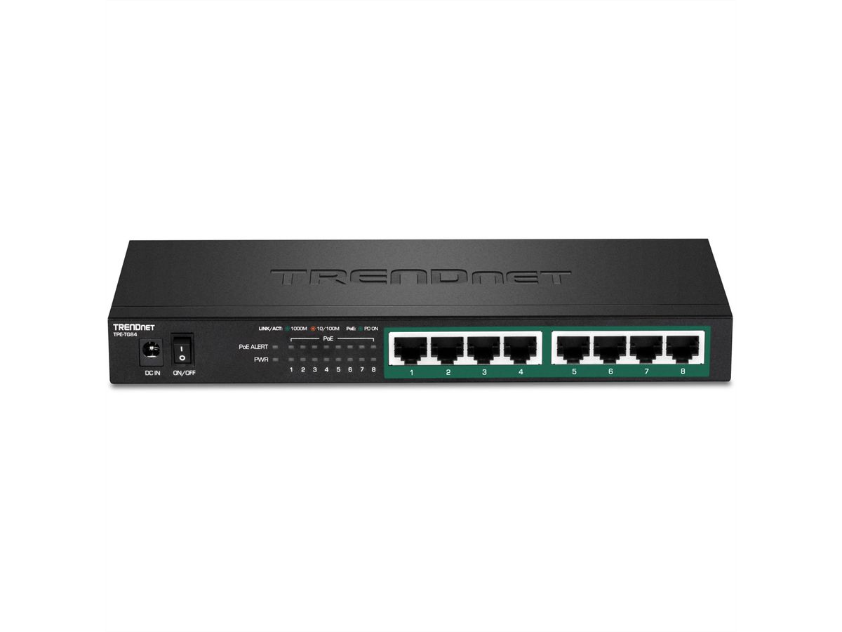 TRENDnet TPE-TG84 8-Port PoE Switch Gigabit PoE+ 120W