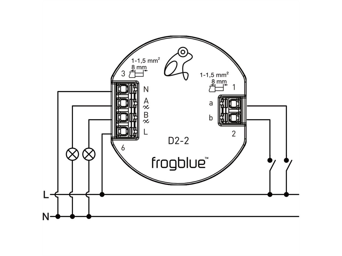 frogblue frogDim 2-2, 2-Kanal Dimmaktor (2x 300W) mit 2 Eingängen