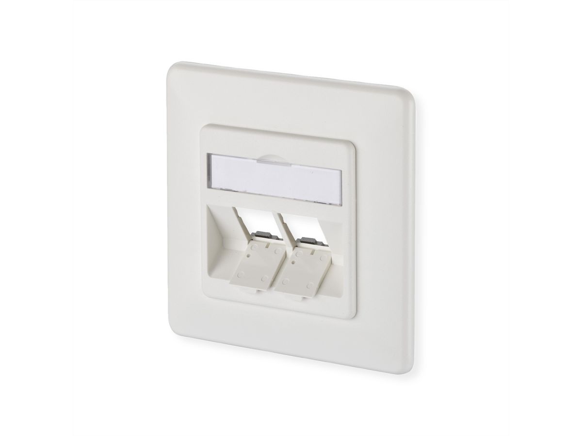 METZ CONNECT Modul Anschlussdose UP, 2 Port unbestückt reinweiß