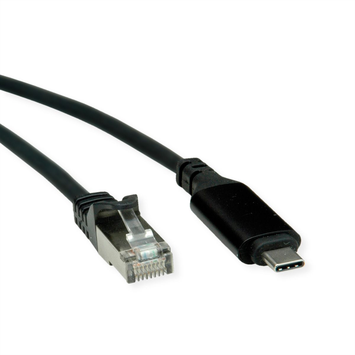 ROLINE USB-C zu Gigabit Ethernet Konverterkabel, schwarz, 5 m