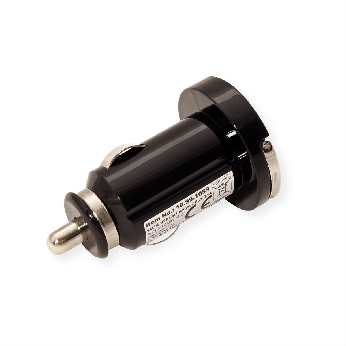 VALUE USB Charger mit KFZ-Stecker, 2 Port, 10W