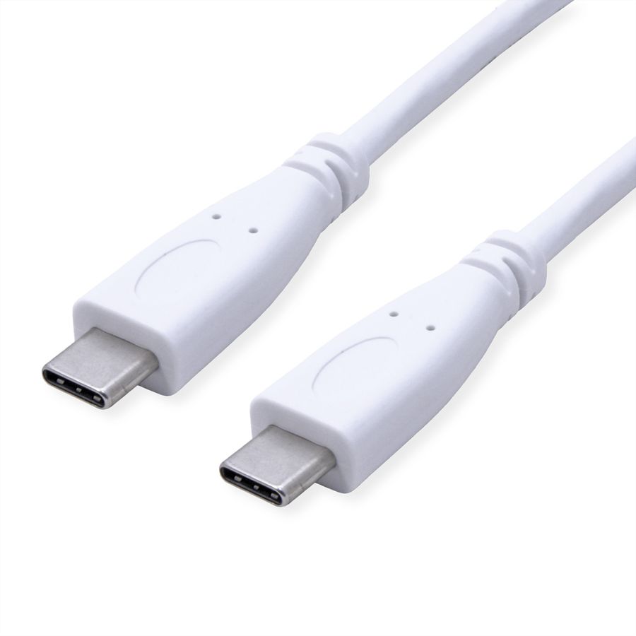 VALUE USB 3.2 Gen 2 Kabel, USB C-C, ST/ST, 4K UHD-1, 10Gbit/s, Emark, 100W, weiß, 0,5 m