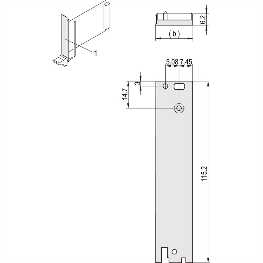 SCHROFF Frontplatte für 3-HE-Rear-I/O - RUECKPROFIL I/O 3HE 4TE