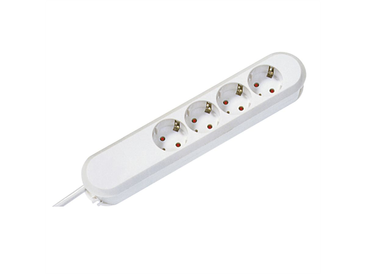 BACHMANN SMART Steckdosenleiste 4x Schutzkontakt, weiß, 1,5 m