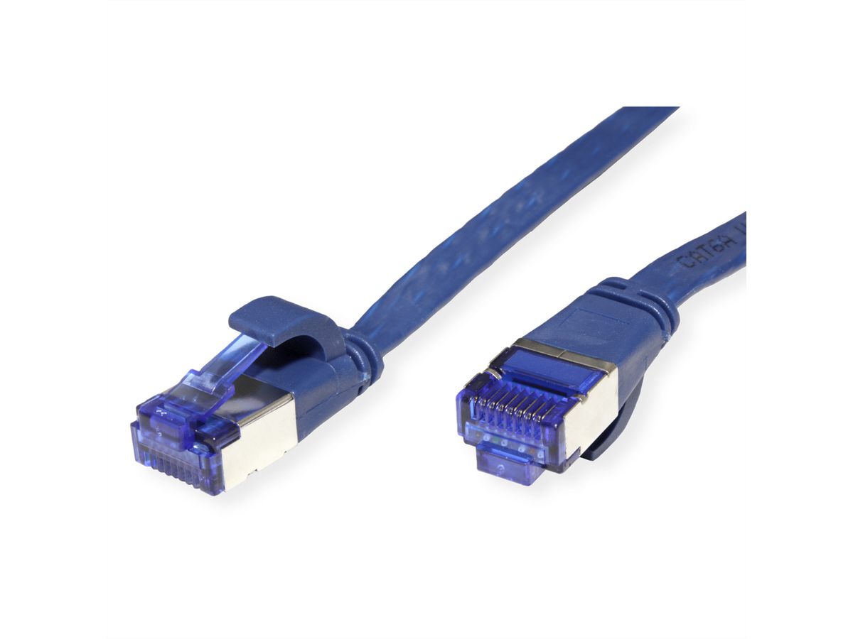 VALUE Patchkabel Kat.6A (Class EA) FTP, extra-flach, blau, 1,5 m