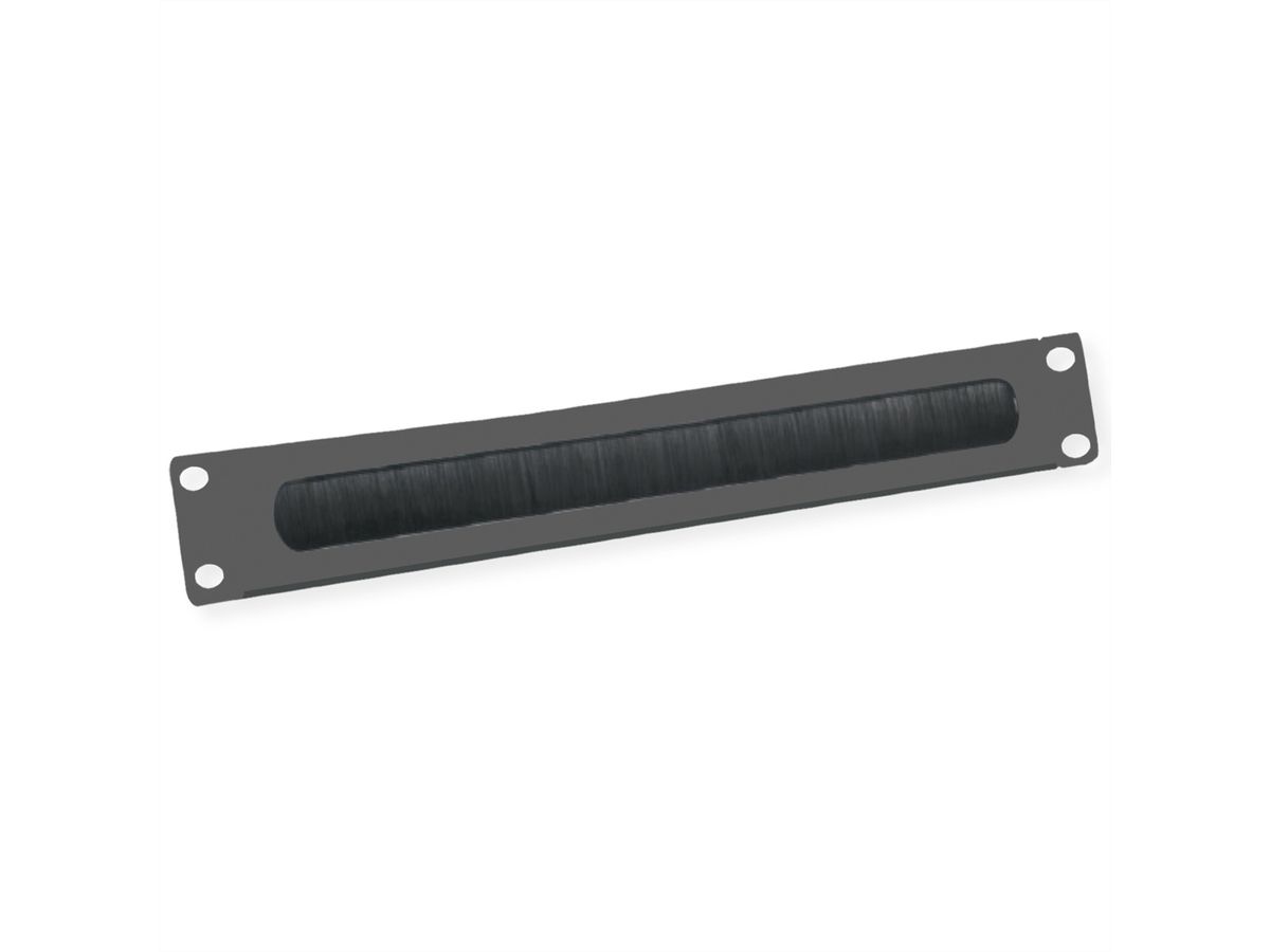 VALUE 19"-Kabeldurchführung 2 HE mit Bürstendichtung, schwarz