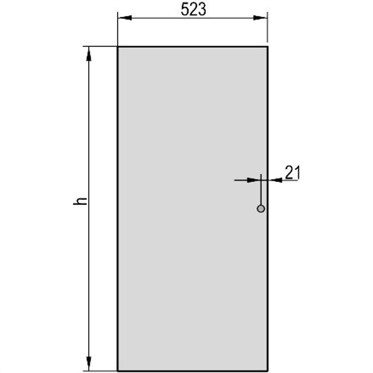 SCHROFF Stahltür, 120°-Öffnungswinkel - TUER STAHLBLECH 29HE 600B