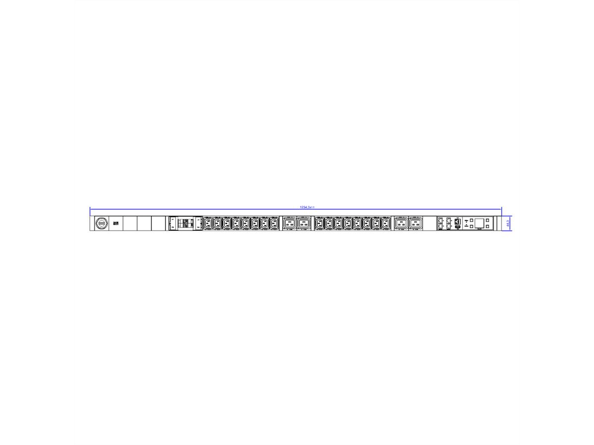 BACHMANN BN3500 16xC13 4xC19 2xLS, Messung p.Sd.3m H05VV-F 3G4 CEE16A LAN