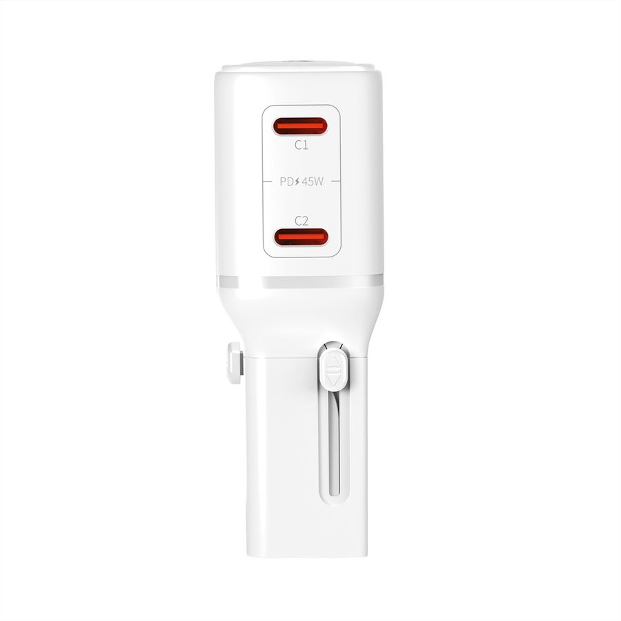 VALUE USB Reise-Charger mit Euro-Flach-/UK-/US-Stecker , 2x USB-C-Anschlüsse, 45 W