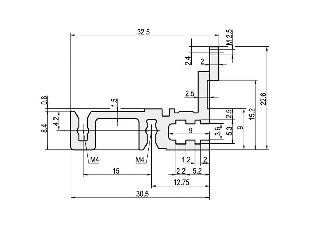 SCHROFF Typ H-MZ stabil, mit Z-Schiene - MODULSCH. HINTEN 20TE H 