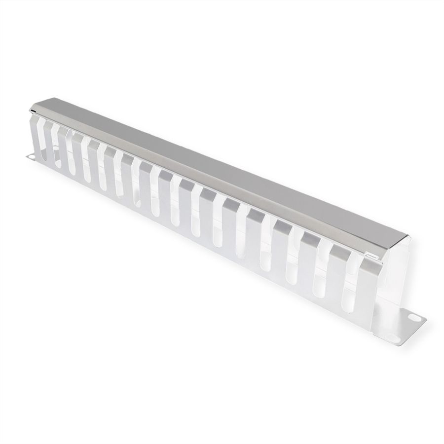 VALUE 19-Zoll-Frontplatte 1 HE mit Rangierkanal 40 x 60 mm, grau