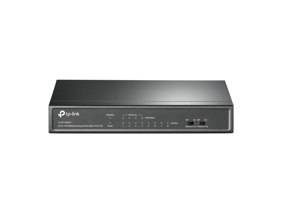 TP-Link TL-SF1008LP Netzwerk-Switch Unmanaged Fast Ethernet (10/100) Power over Ethernet (PoE) Schwarz
