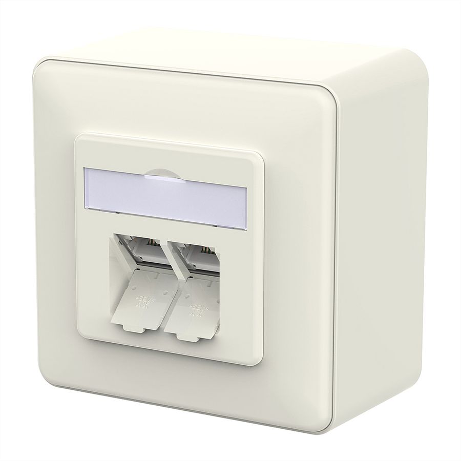 METZ CONNECT E-DAT C6A IDC Dose, 2 Port, AP, reinweiß