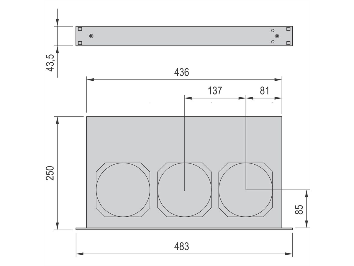 SCHROFF UMLUEFTER 19"1HE 230V M.SCH.