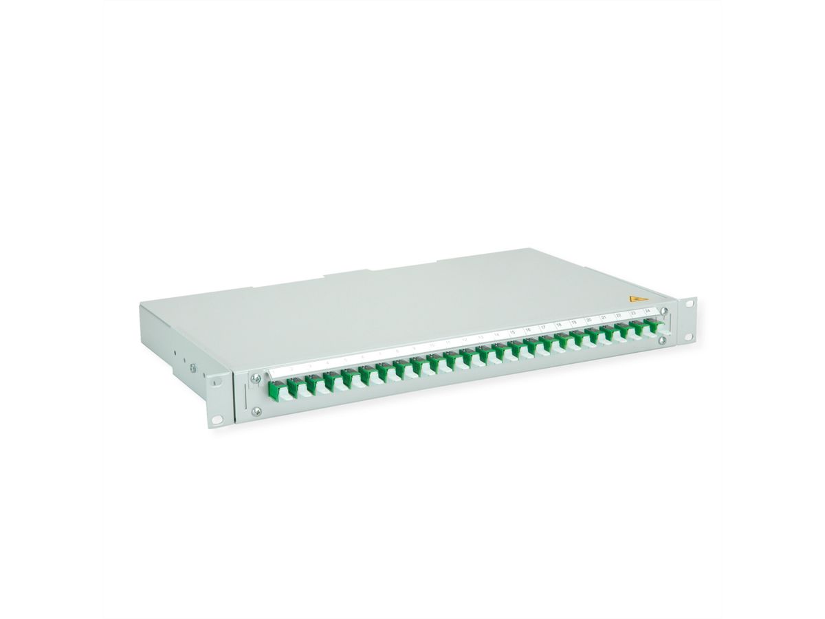 TELEGÄRTNER BASIS V LWL-Panel mit Kupplungen, 24x E2000, grün, OS2 APC