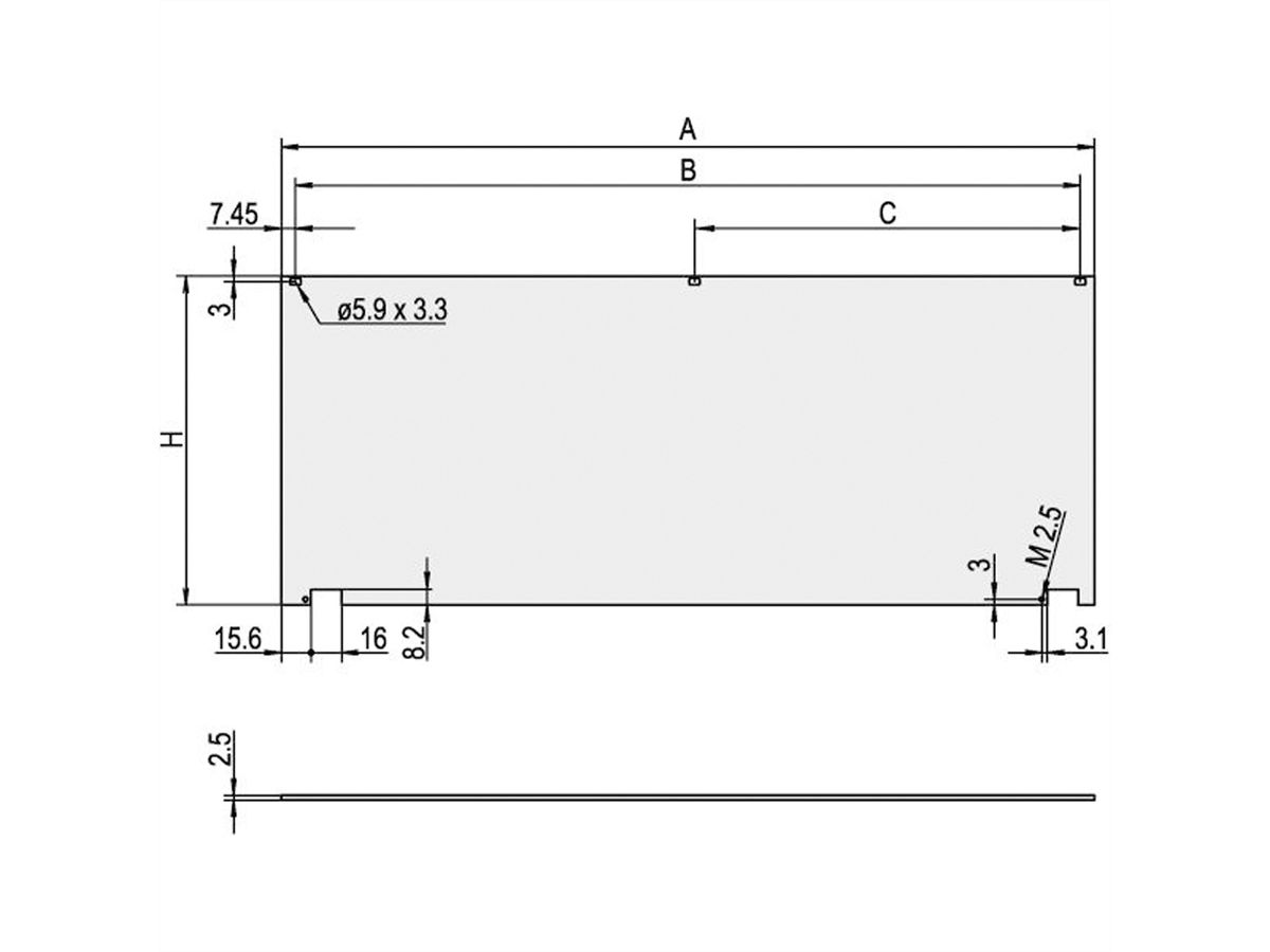 SCHROFF Frontplatte, klappbar - FRONTPLATTE KLAPPB.3HE 63TE